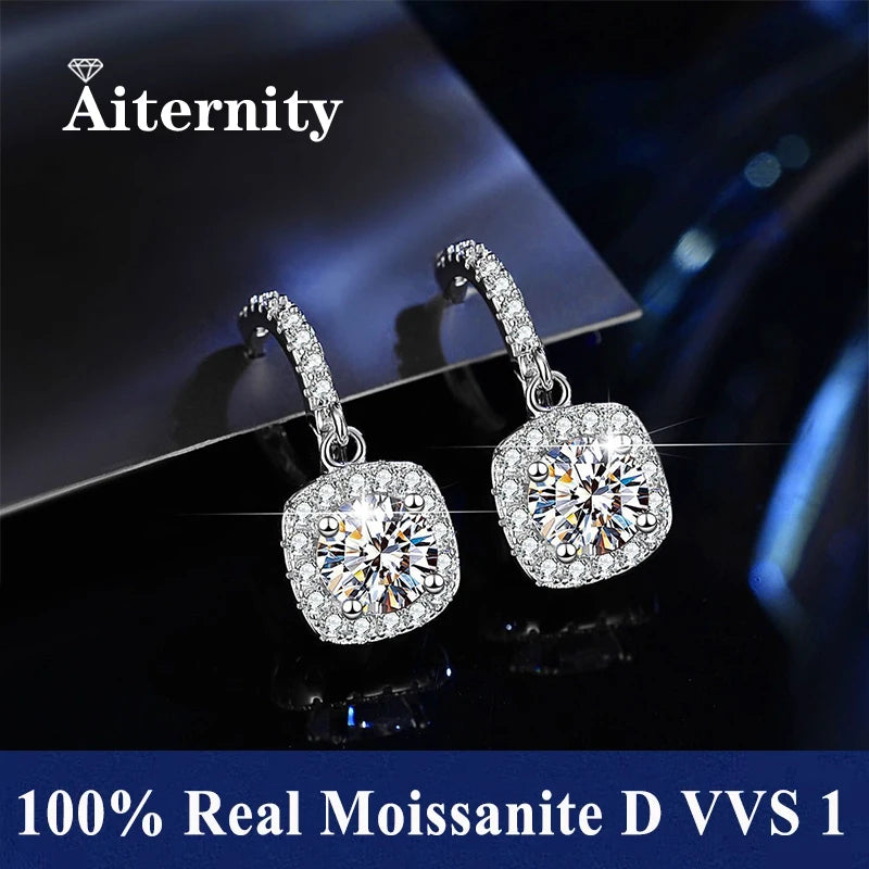 Moissanite Huggie Hoop Earrings – Sterling Silver