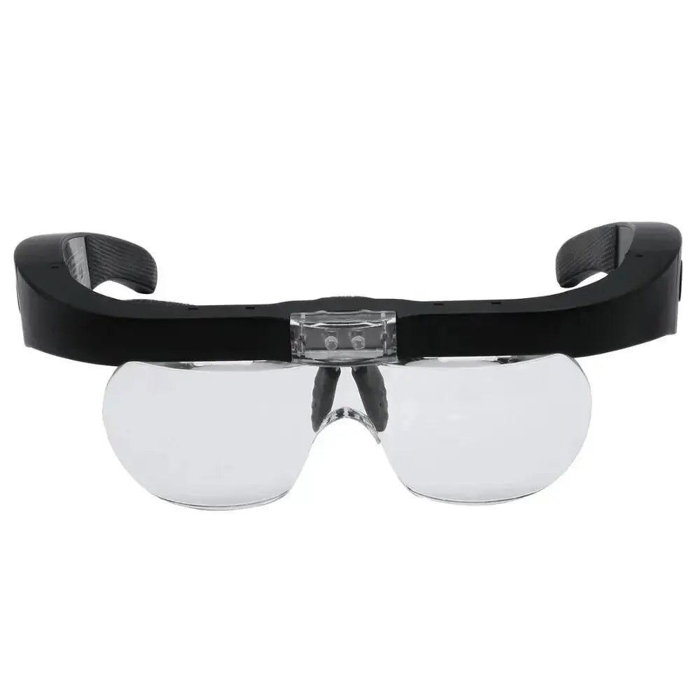 Head-Mounted Magnifying Glasses with LED Light USB Rechargeable
