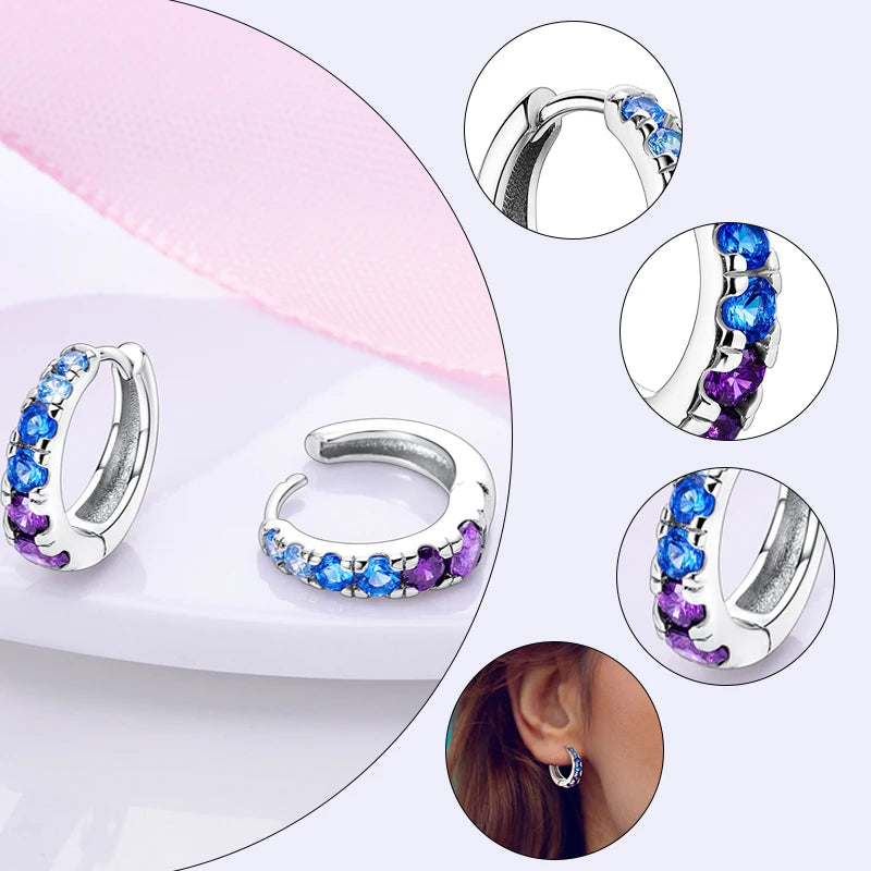 925 Silver Zirconia Hoop Earrings – Hypoallergenic
