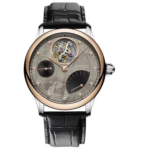 Fashion watch men's bezel 18K gold vast meteorite dial tourbillon revival series eccentric mechanical watch men
