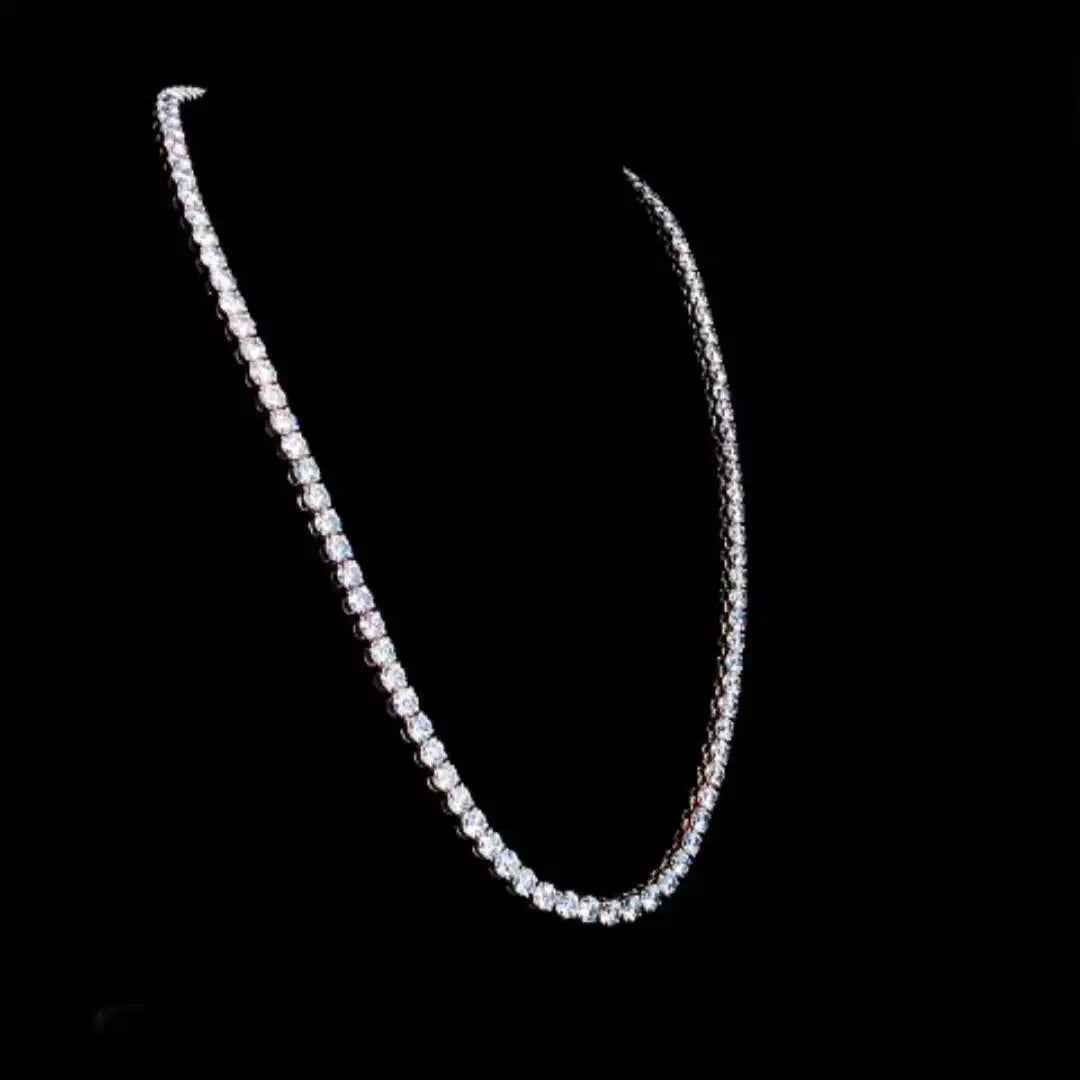 0.80ct Lab Diamond Tennis Necklace 14K White Gold | VS1 E/F | GGL Certified