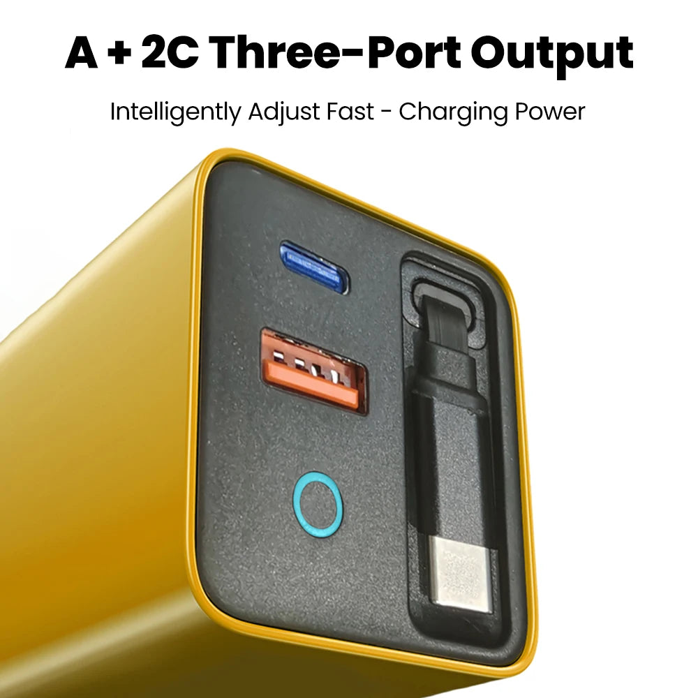 80W Super Fast USB-C Charger Telescopic Cable LED