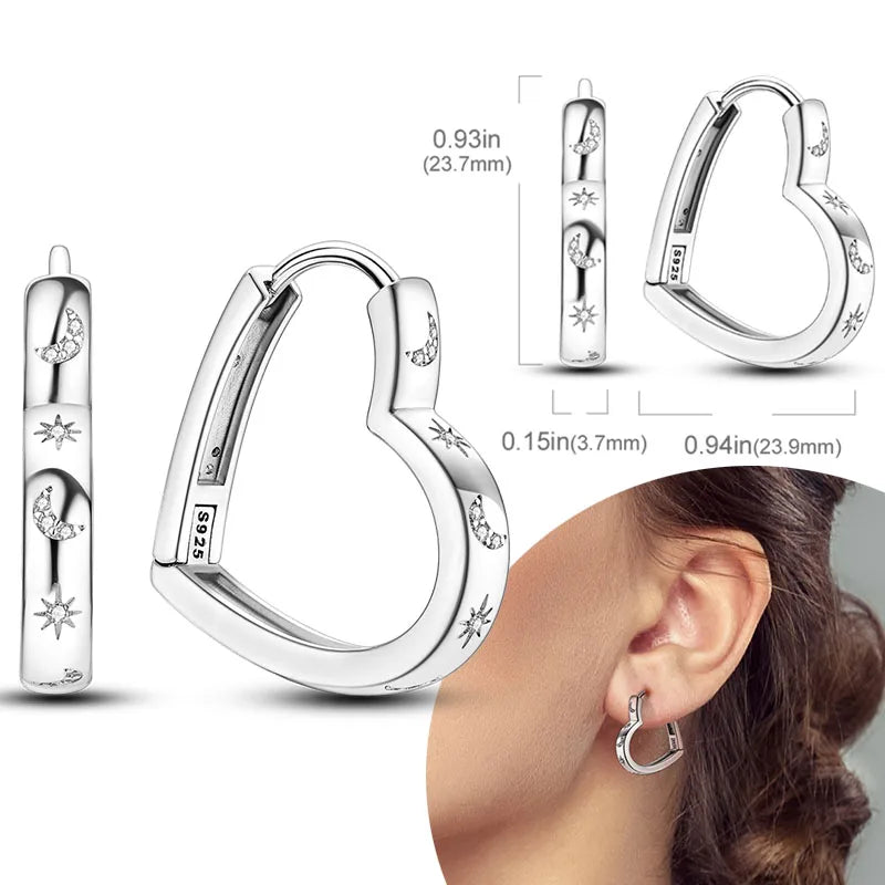 925 Silver Zirconia Hoop Earrings – Hypoallergenic