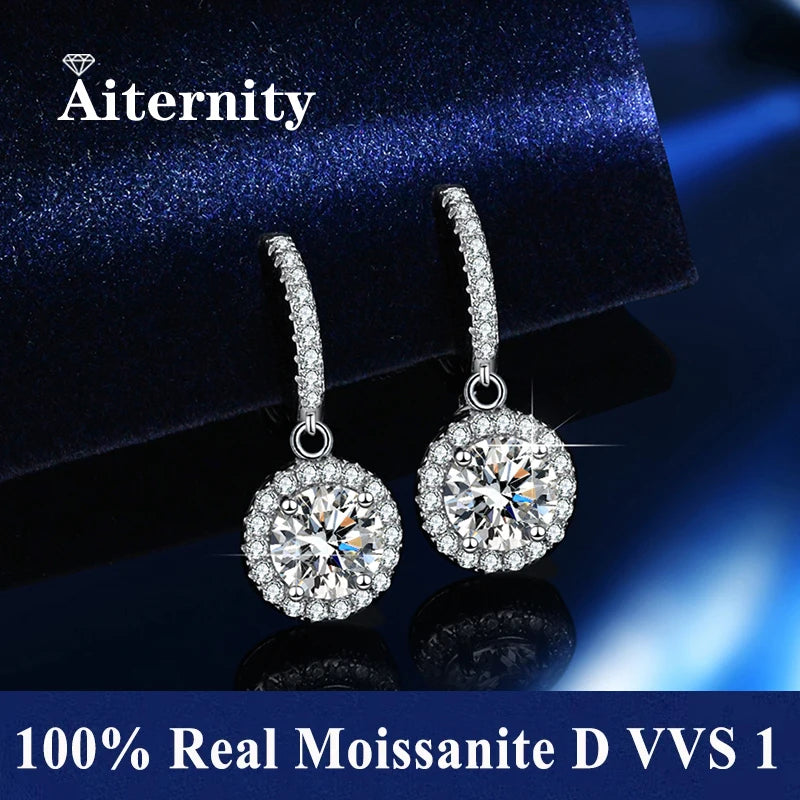 Moissanite Huggie Hoop Earrings – Sterling Silver