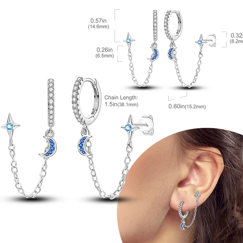 925 Silver Zirconia Hoop Earrings – Hypoallergenic