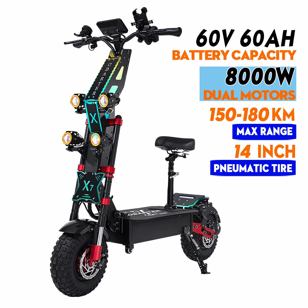 Obarter X7 10000W Off-Road Fat Tire E-Scooter 240KM