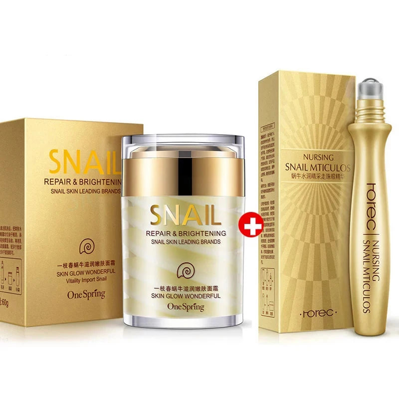 Snail Collagen Face Cream & Eye Serum Anti-Aging