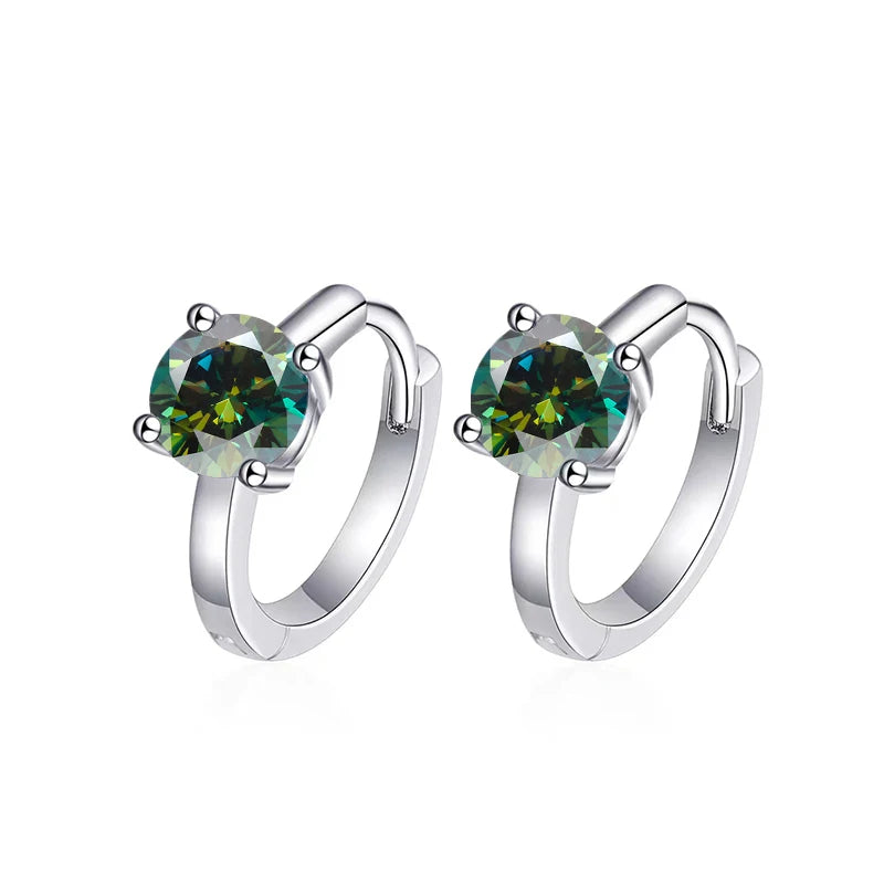 Moissanite Huggie Hoop Earrings – Sterling Silver