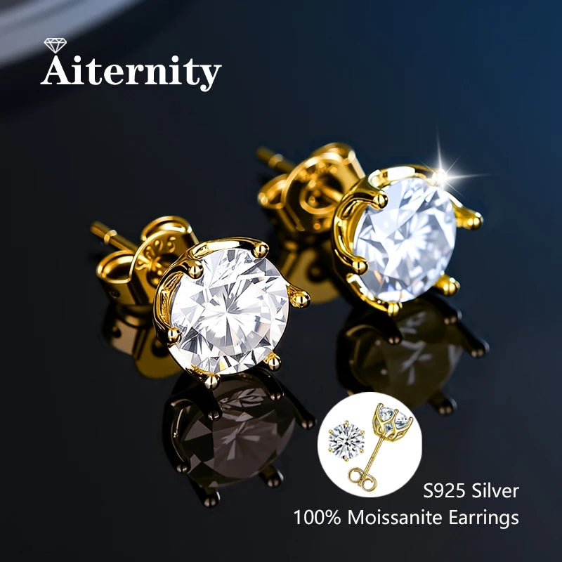 Moissanite Huggie Hoop Earrings – Sterling Silver