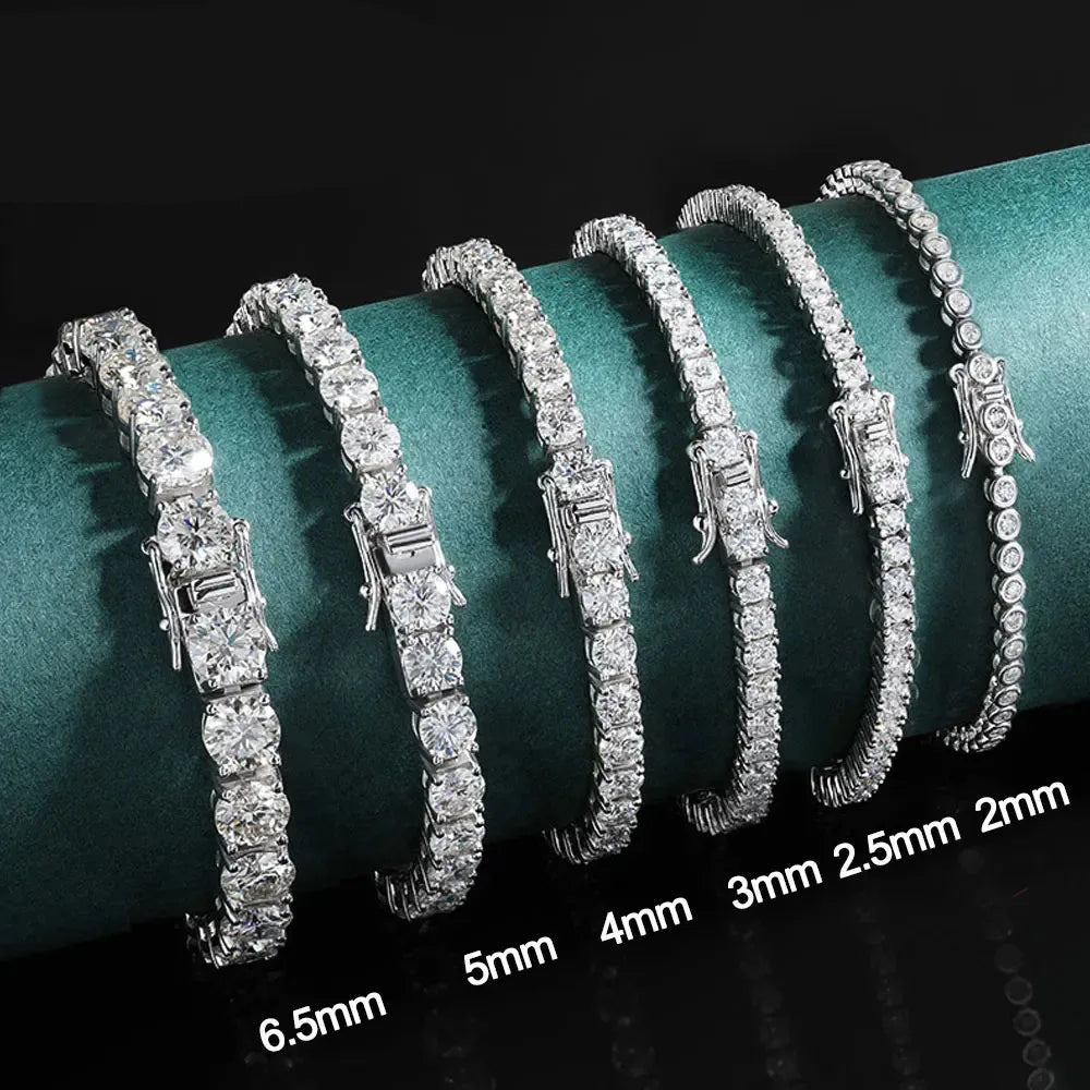 D VVS1 Moissanite Tennis Bracelet S925 2-5mm Gift