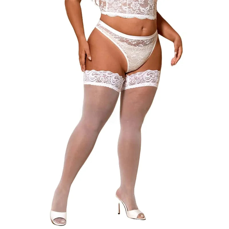 Plus Size Fishnet Lace Over-Knee Socks XXXL Women