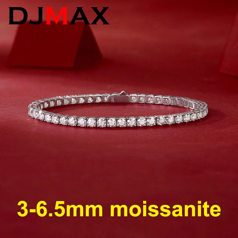 Full Moissanite Tennis Bracelet S925 3-6.5mm Casual Bracelet