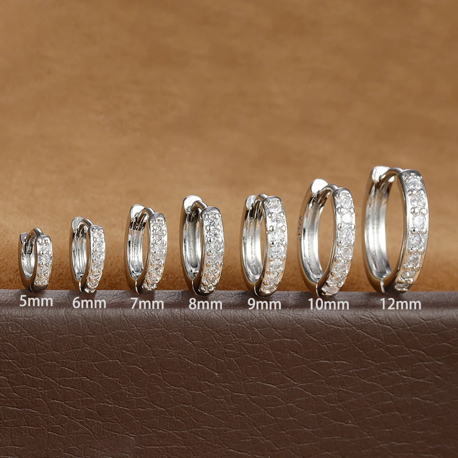 Crystal Zirconia Huggie Hoop Earrings Cartilage