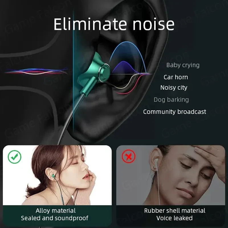 USB-C HiFi Earbuds Bass Stereo Mic Galaxy iPhone 15