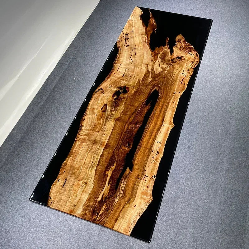 Teglex Epoxy Crystal Coffee Table | Live-Edge Solid Walnut & Rosewood