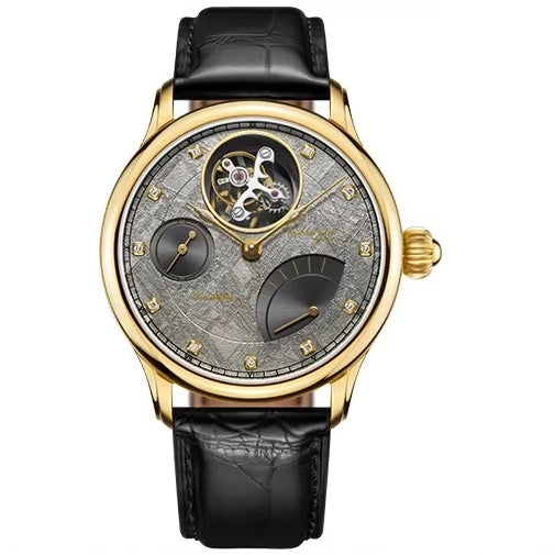 Fashion watch men's bezel 18K gold vast meteorite dial tourbillon revival series eccentric mechanical watch men
