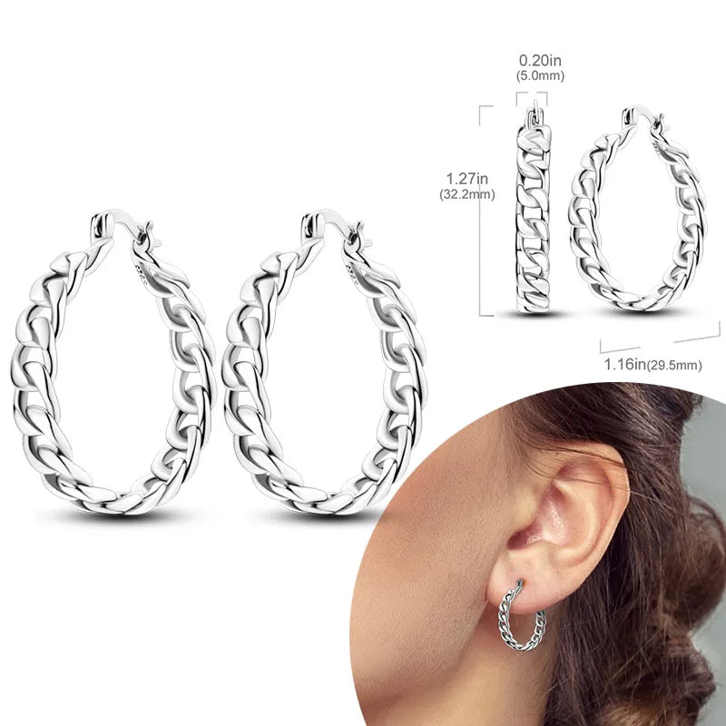 925 Silver Zirconia Hoop Earrings – Hypoallergenic