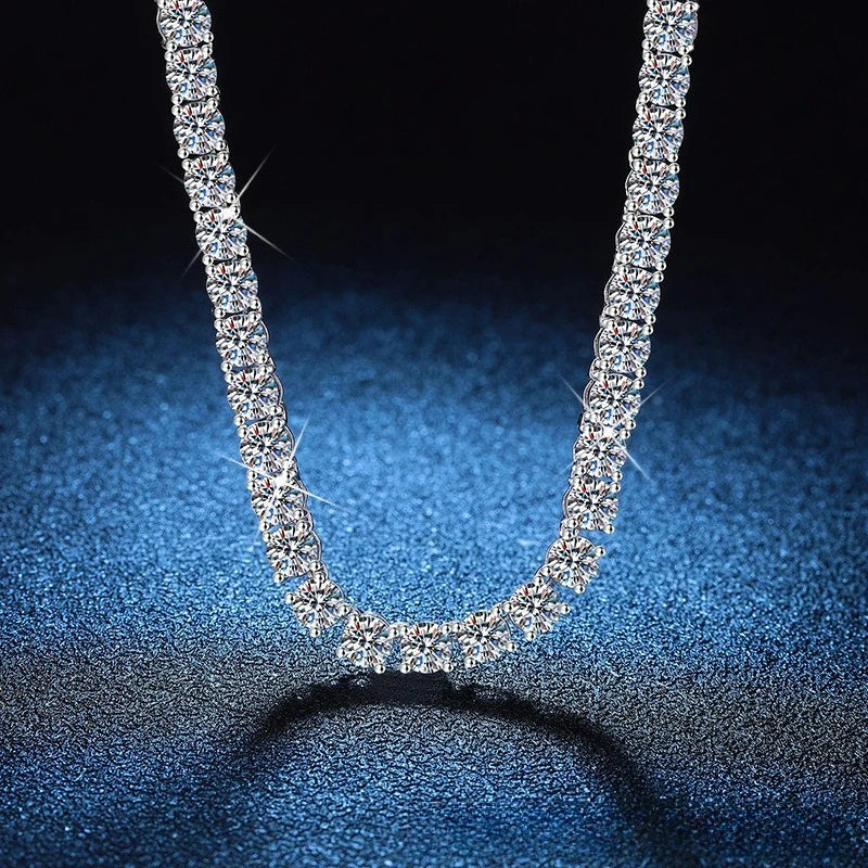 Moissanite Tennis Necklace 18K Gold PT950 Hip Hop