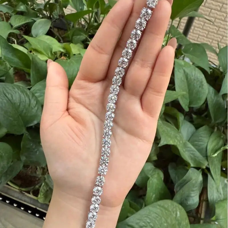 Pirmiana 18k White Gold 1ct Each Round D VS1 Lab Grown Diamond Tennis Bracelet Engagement for Women