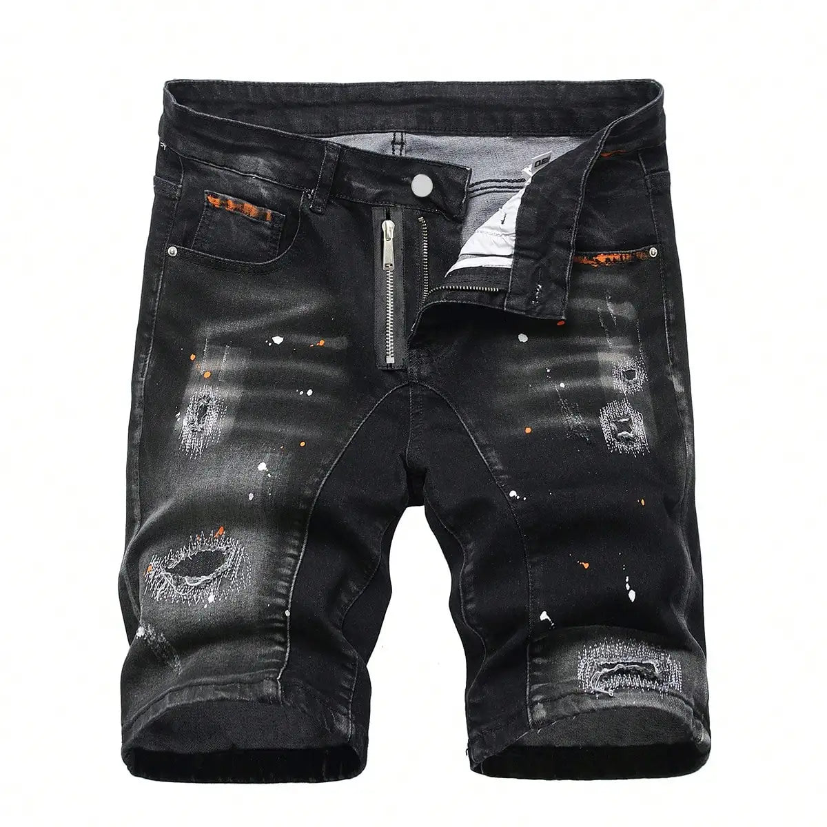 Men's Ripped Denim Shorts Breathable Bermuda Streetwear