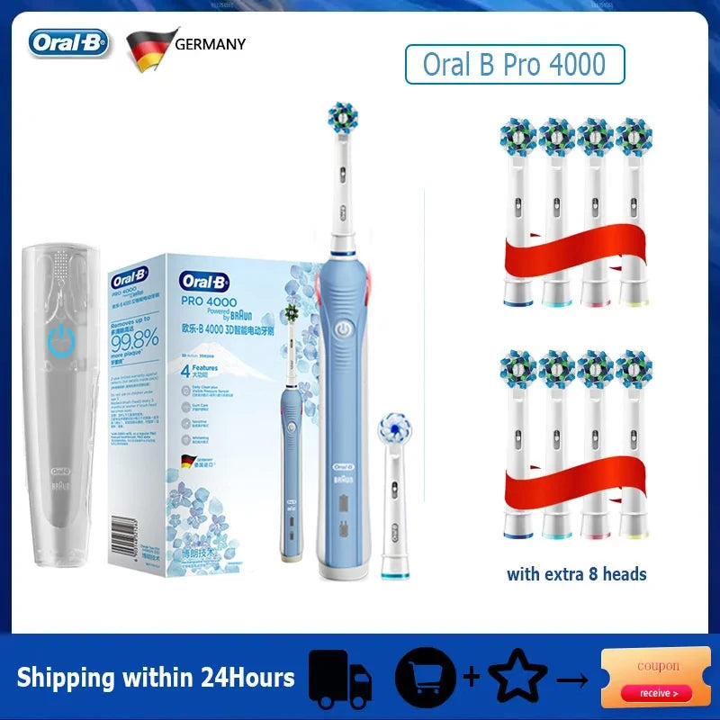 Oral-B Pro 4000 Electric Toothbrush 3D Action 4 Modes