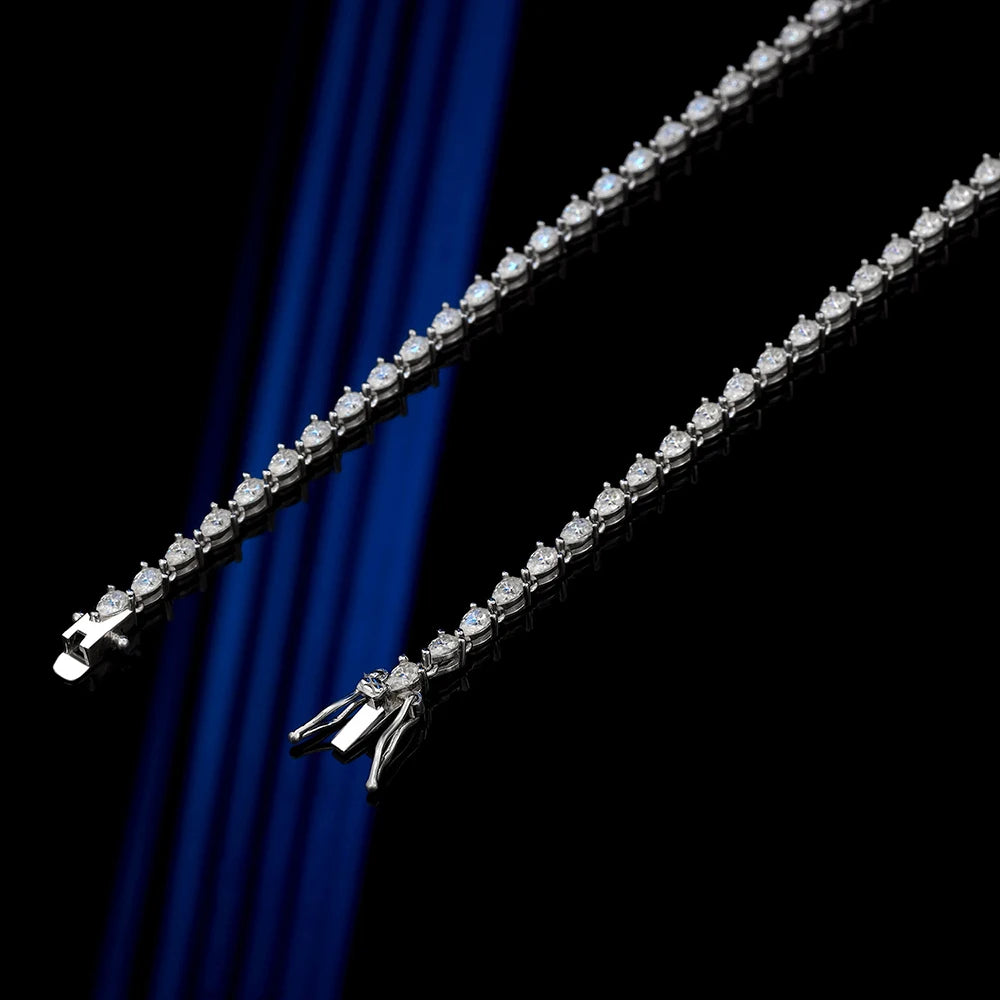 Diamond tennis bracelet on a dark background
