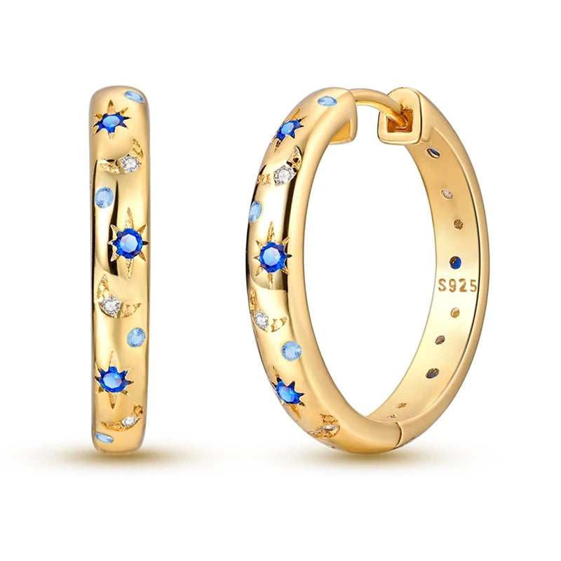 925 Silver Zirconia Hoop Earrings – Hypoallergenic