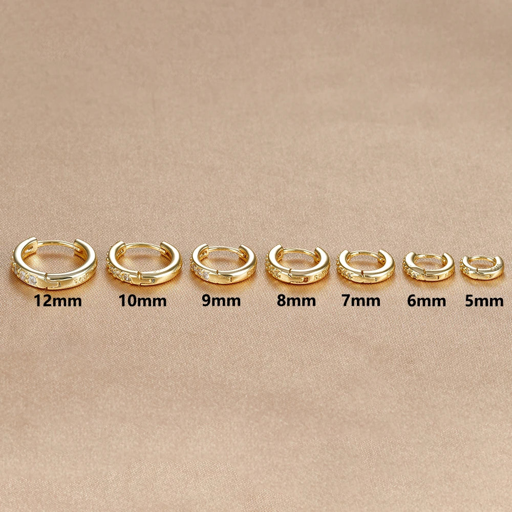 Crystal Zirconia Huggie Hoop Earrings Cartilage