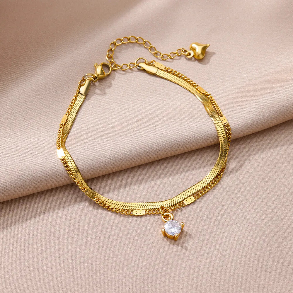 Gold Pearl Chain Anklet – Stainless Steel Beach Bodychain