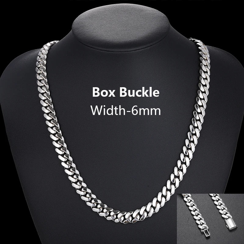 S925 Silver 18K Gold Miami Cuban Link Chain Necklace for Men