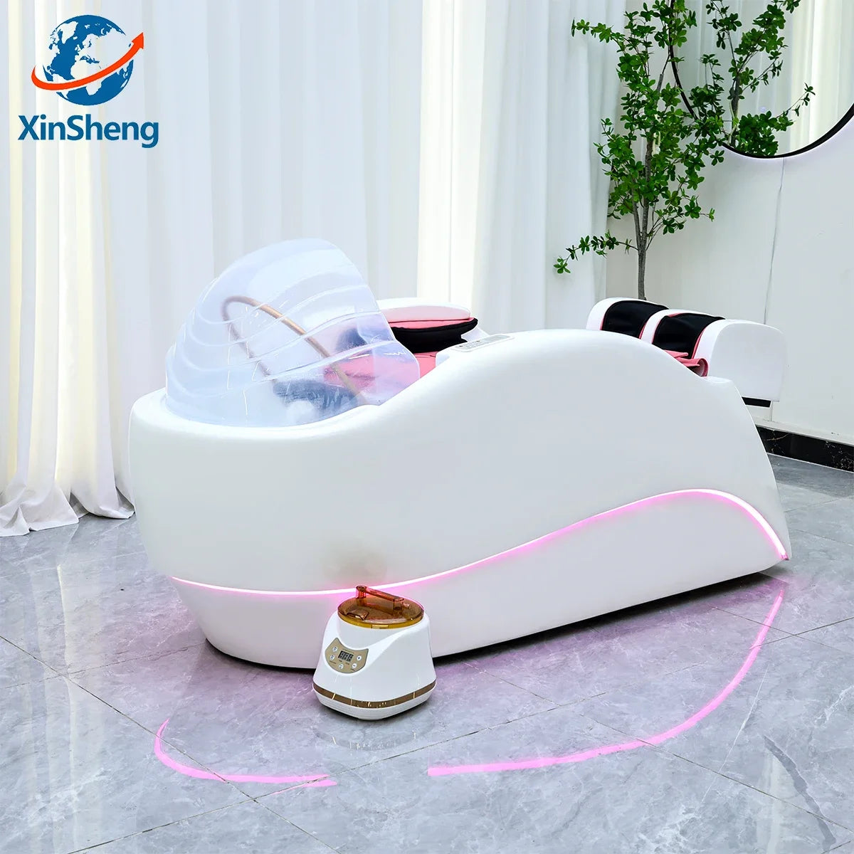 XinSheng Professional Electric Massage Bed Head SPA Salon Massage Table Hair Washing Fumigation Beds Barber Shop Smart Furniture - Teglex