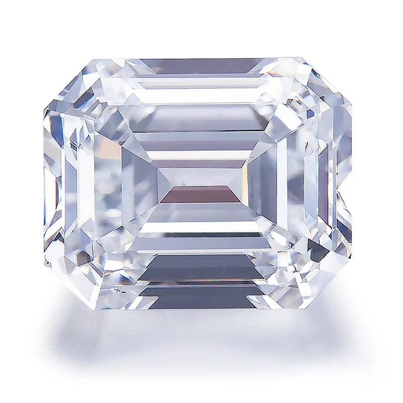 Asscher-cut diamond on a white background