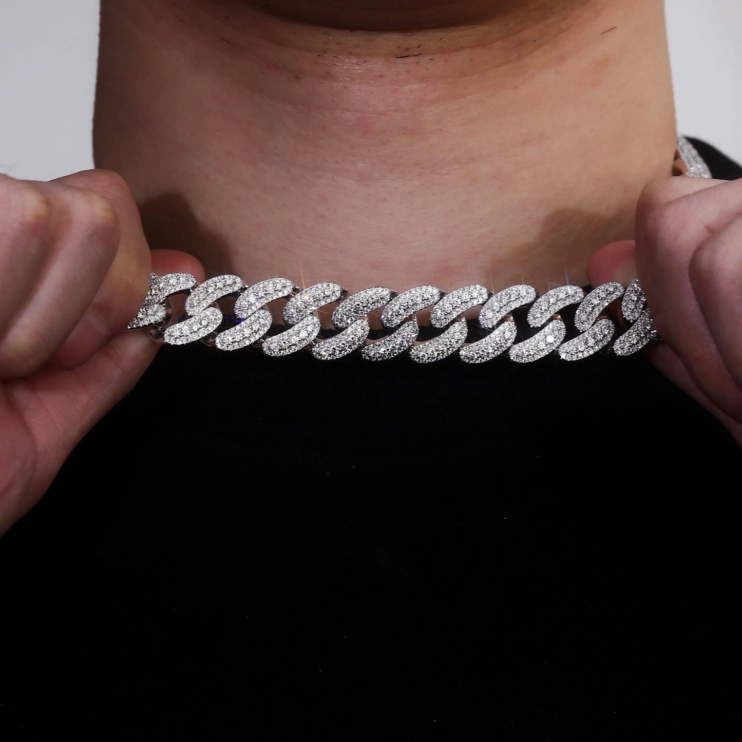 Iced Out Moissanite Cuban Link Necklace for Men | Hip Hop Chain