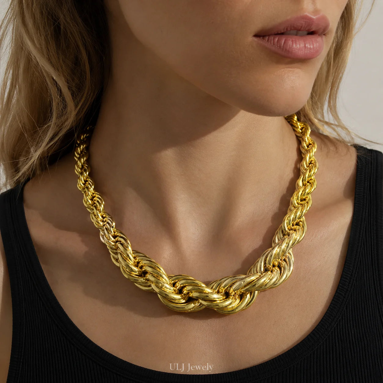 Rope Chunky Chain Unisex Jewelry – Gold Silver Color