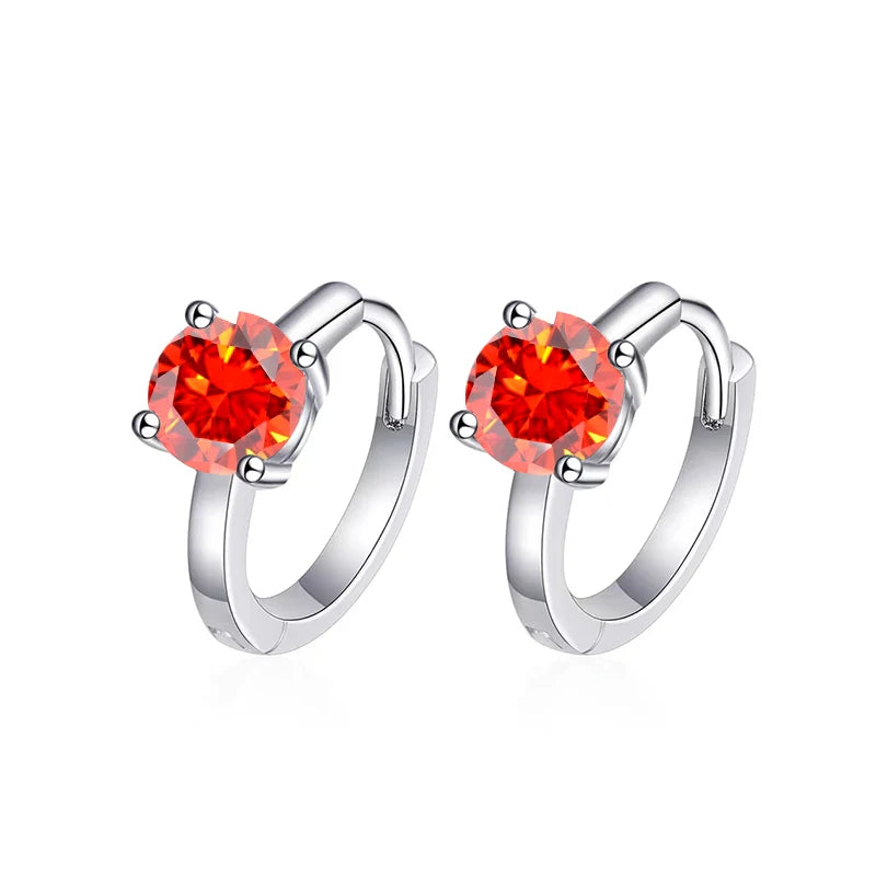 Moissanite Huggie Hoop Earrings – Sterling Silver