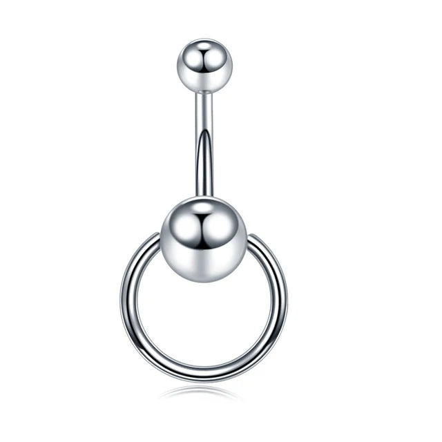 Surgical Steel CZ Belly Button Ring – Navel Piercing 14G