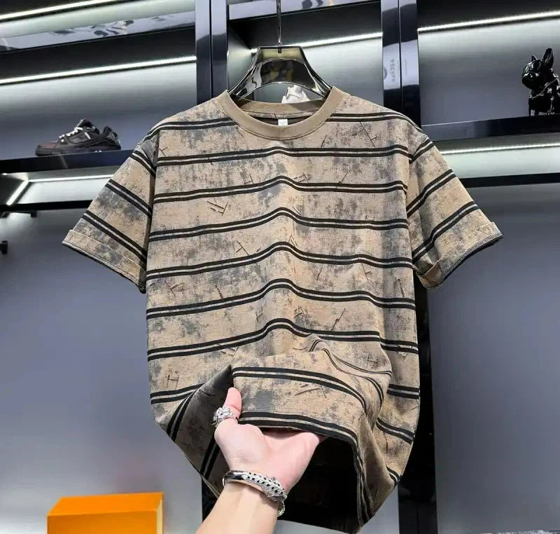 Men's Tie Dye Striped T-Shirt – Loose Street Casual