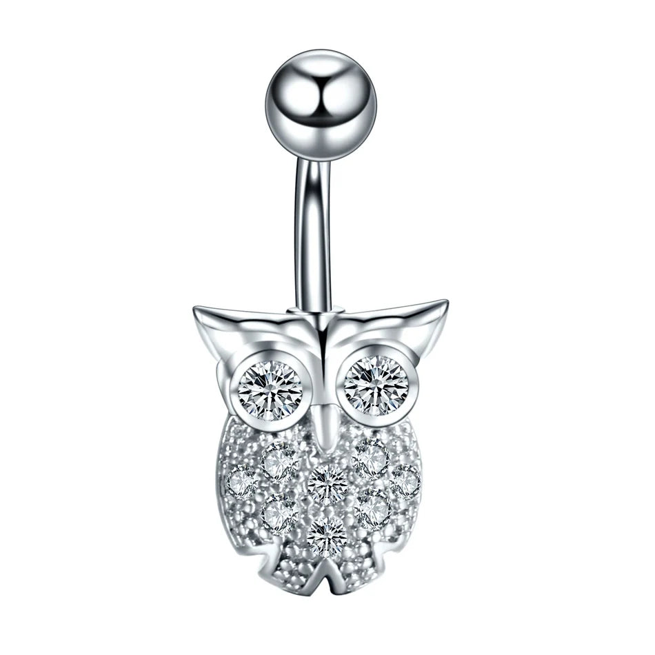 Surgical Steel CZ Belly Button Ring – Navel Piercing 14G