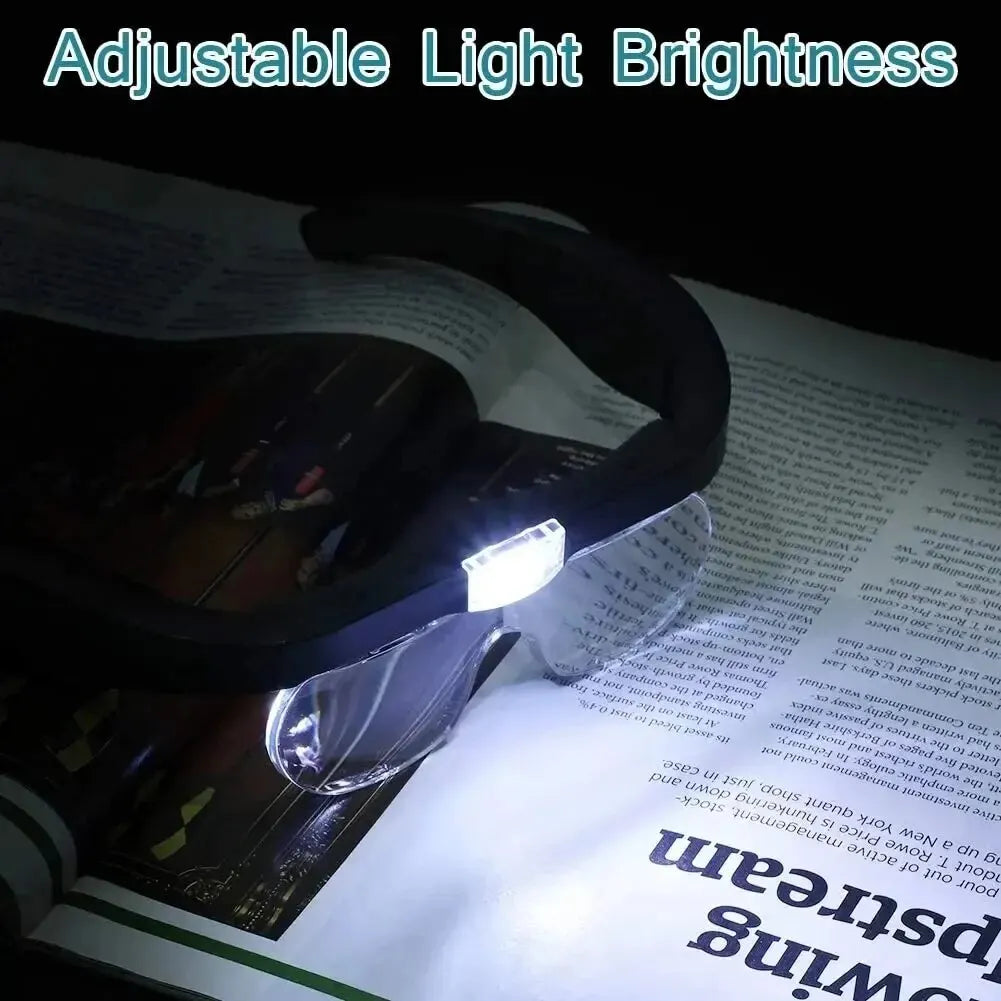 Head-Mounted Magnifying Glasses with LED Light USB Rechargeable