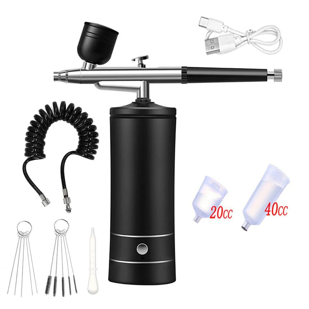 Mini Airbrush Nail Art Kit with Compressor – USB Charge