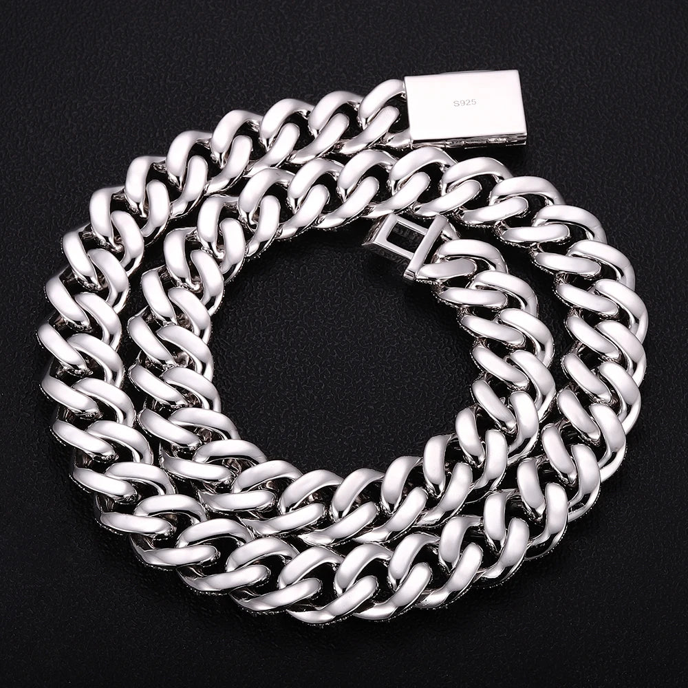 Provence 18mm Moissanite Cuban Link Bracelet Hip Hop