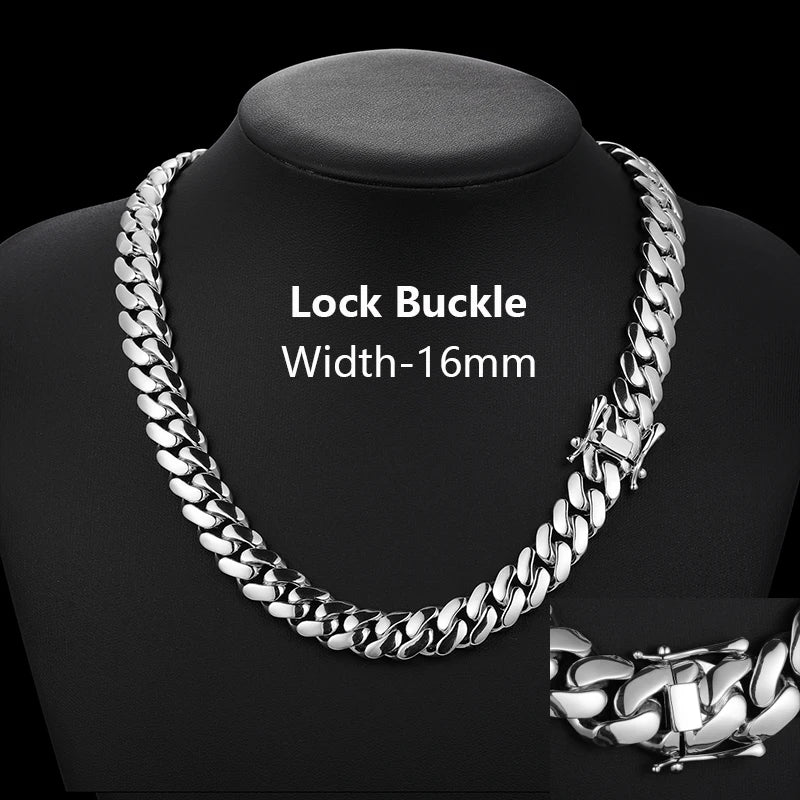 S925 Silver 18K Gold Miami Cuban Link Chain Necklace for Men