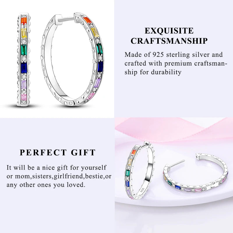 925 Silver Zirconia Hoop Earrings – Hypoallergenic