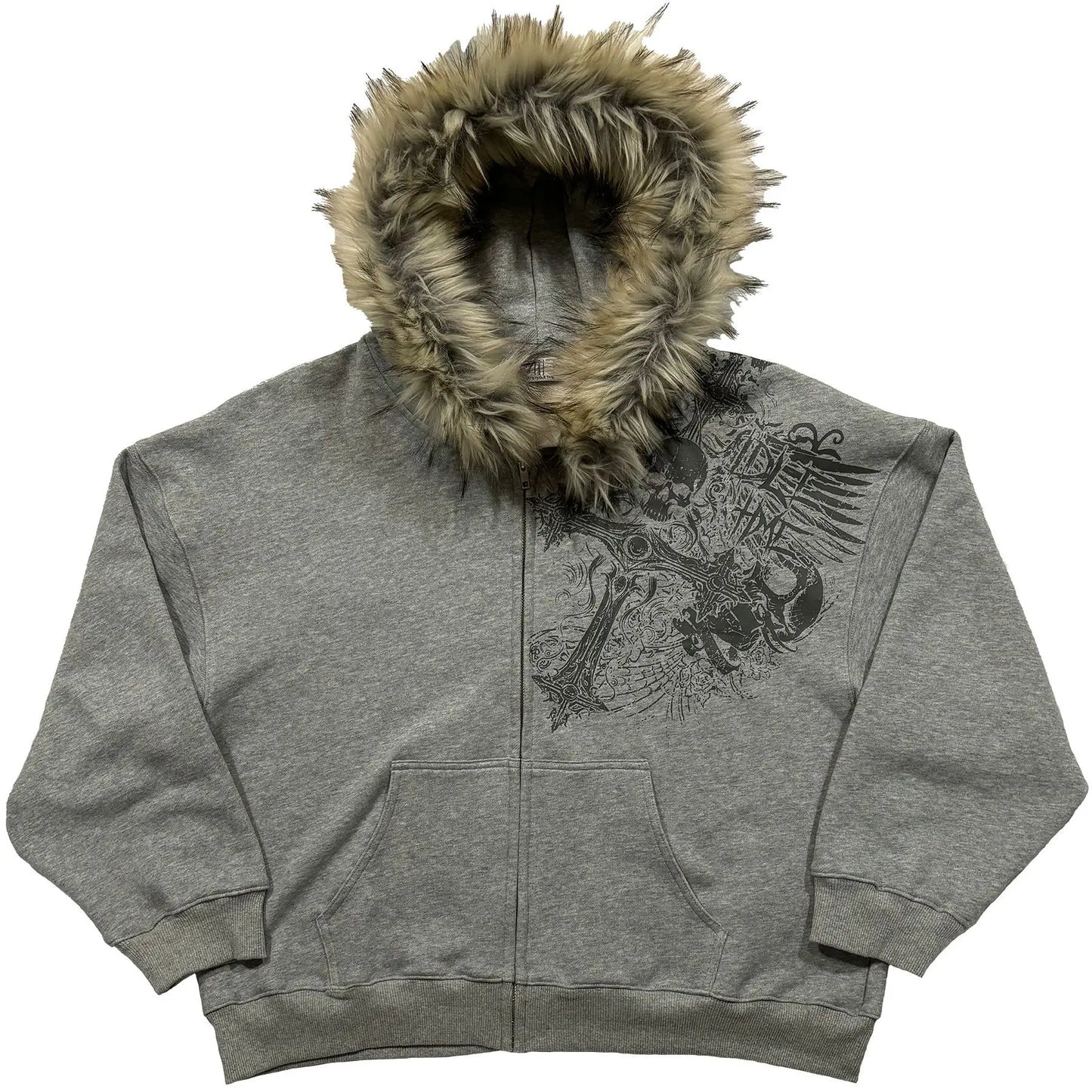 Hoodie Casual Loose Raw Edge Sweatshirt Zipper Hoodie Casual