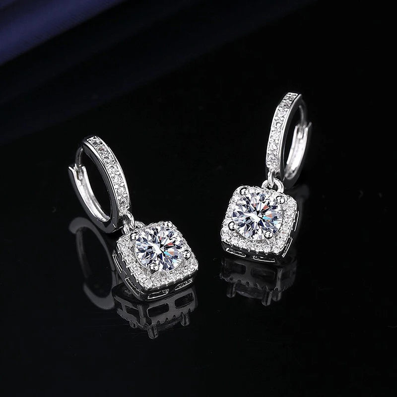 Moissanite Huggie Hoop Earrings – Sterling Silver