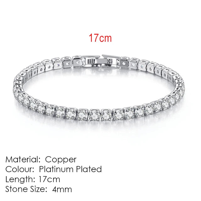 Zircon Tennis Bracelet 2.5-5mm Crystal Hand Chain