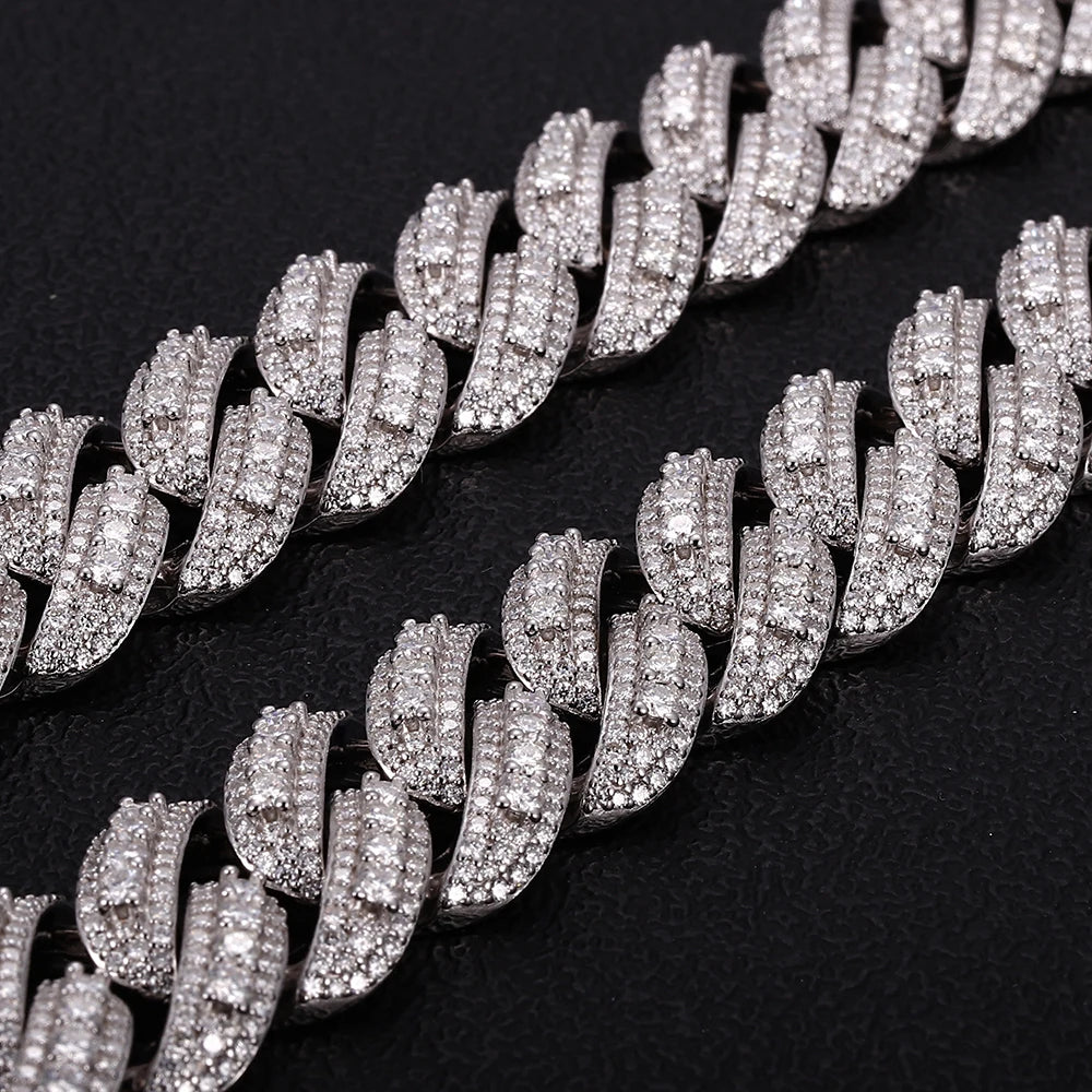 Provence 18mm Moissanite Cuban Link Bracelet Hip Hop