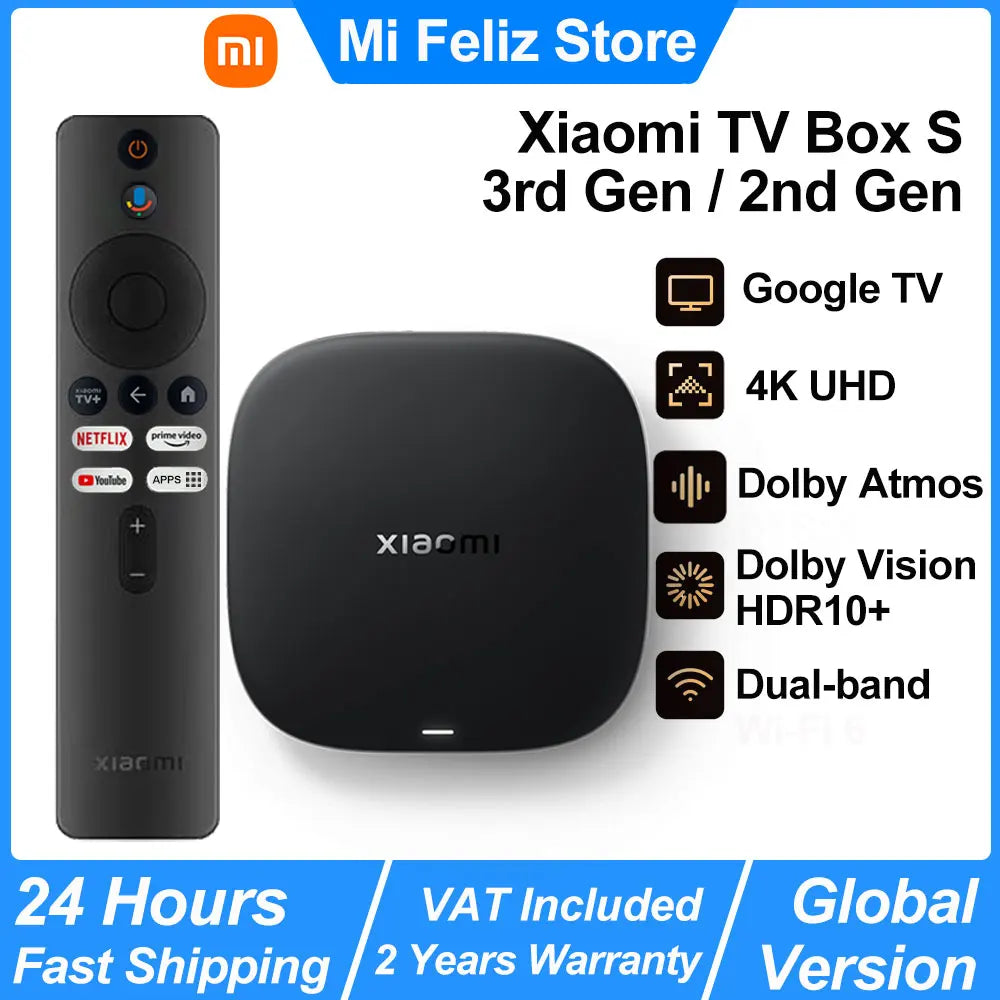 Xiaomi Mi TV Box S 4K UHD  Google TV Dolby Vision BT5.2