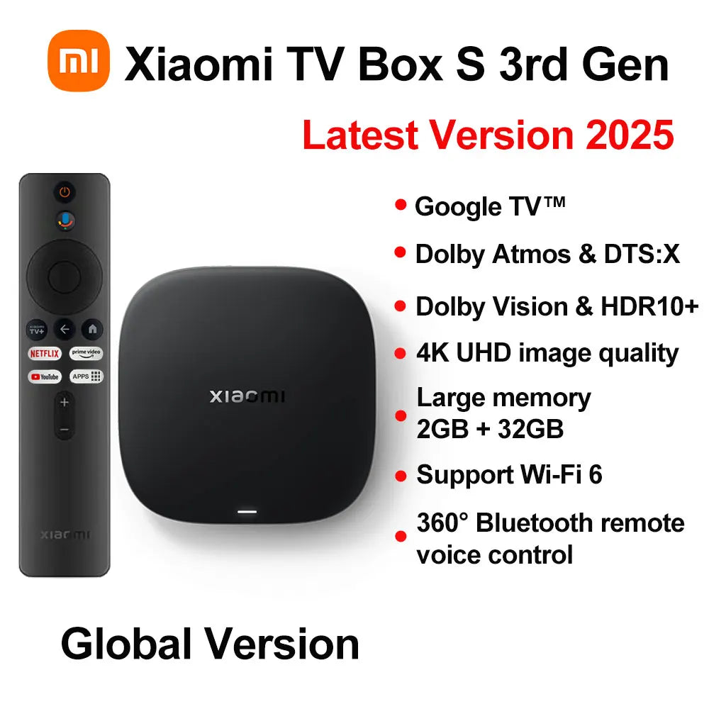 Xiaomi Mi TV Box S 4K UHD  Google TV Dolby Vision BT5.2