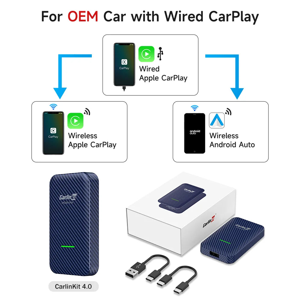 CarlinKit Wireless CarPlay Android Auto Adapter Spotify